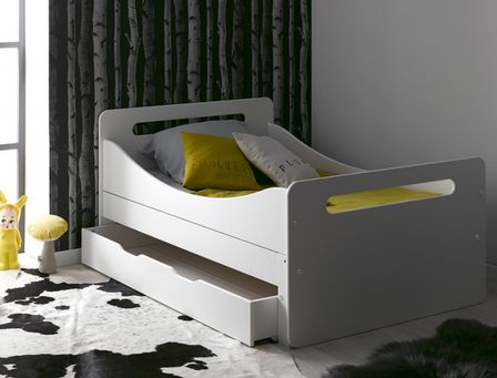Lit évolutif gigogne et tiroir lit bois blanc Feroe 90x140/190 cm