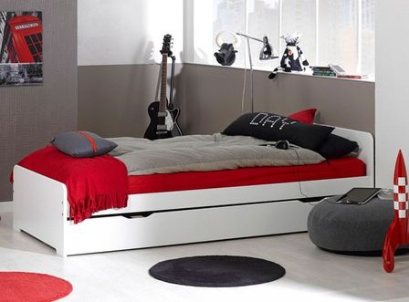 Lit gigogne 90x200 cm bois blanc Féroé