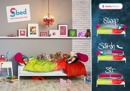 Lit junior modulable Polochon rouge