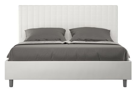 Lit matelassé à carreaux simili cuir Kunda