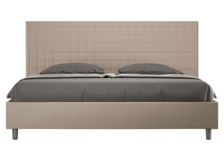 Lit matelassé à carreaux simili cuir Kunda