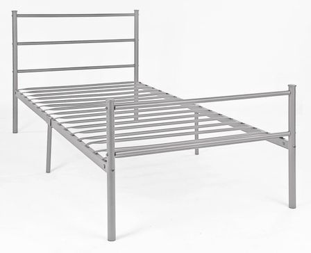 Lit métal gris First 90x200 cm