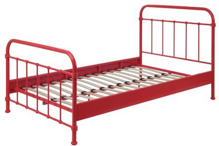 Lit métal rouge New york 120x200 cm