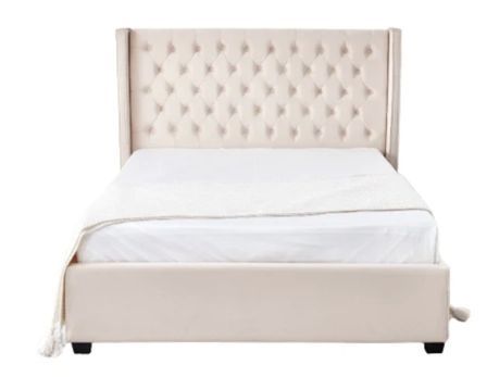 Lit moderne capitonné velours Eroz