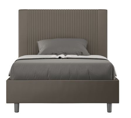Lit moderne avec tête de lit rayures verticales matelassé simili cuir Bazen