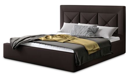 Lit moderne en simili cuir CLARIN - Avec ou sans rangement