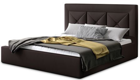 Lit moderne en simili cuir CLARIN - Avec ou sans rangement