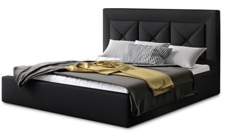 Lit moderne en simili cuir CLARIN - Avec ou sans rangement