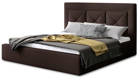 Lit moderne en tissu CLARIN - Avec ou sans rangement