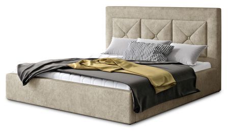 Lit moderne en tissu CLARIN - Avec ou sans rangement