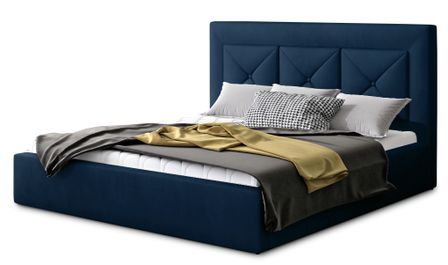 Lit moderne en velours CLARIN - Avec ou sans rangement