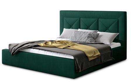 Lit moderne en velours CLARIN - Avec ou sans rangement