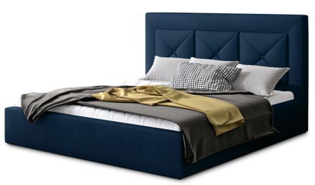 Lit moderne en velours CLARIN - Avec ou sans rangement