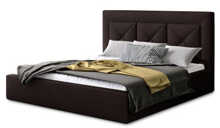 Lit moderne en velours CLARIN - Avec ou sans rangement