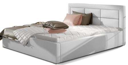 Lit moderne simili cuir capitonné RIZARO - Avec ou sans rangement