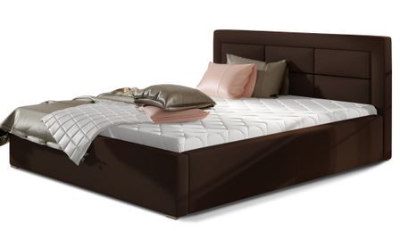 Lit moderne simili cuir capitonné RIZARO - Avec ou sans rangement