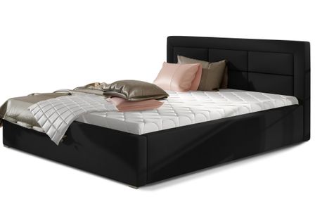 Lit moderne simili cuir capitonné RIZARO - Avec ou sans rangement