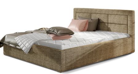 Lit moderne tissu capitonné RIZARO - Avec ou sans rangement