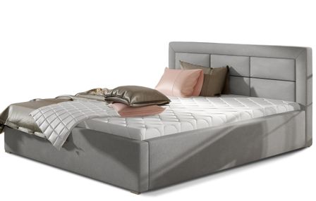 Lit moderne velours capitonné RIZARO - Avec ou sans rangement