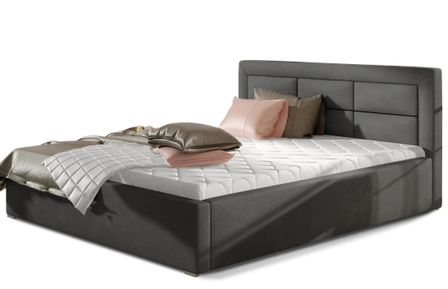 Lit moderne velours capitonné RIZARO - Avec ou sans rangement