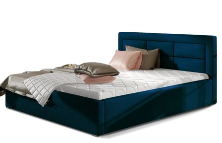 Lit moderne velours capitonné RIZARO - Avec ou sans rangement