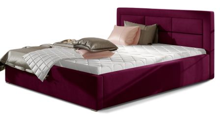 Lit moderne velours capitonné RIZARO - Avec ou sans rangement