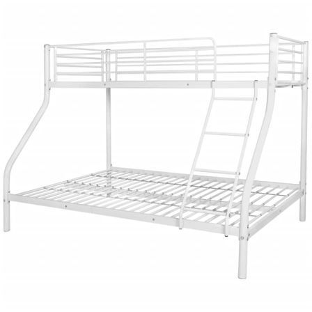Lit superposé 3 places 2+1 métal sommier inclus 90 et 140x190cm Vito