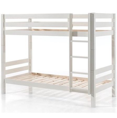 Lit superposé 90x200 cm pin massif blanc Pino H 160 cm