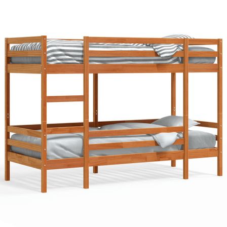 Lit superposé cire marron 90x200 cm bois de pin massif