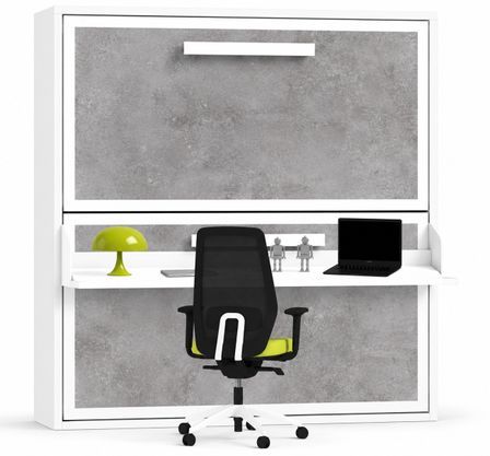 Lit superposé escamotable avec bureau MELINA – 2 couchages et bureau intégré