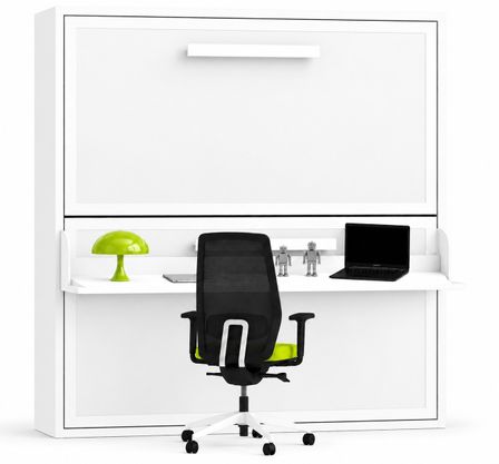 Lit superposé escamotable avec bureau MELINA – 2 couchages et bureau intégré