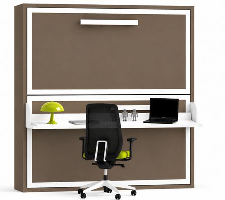 Lit superposé escamotable avec bureau MELINA – 2 couchages et bureau intégré