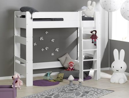 Lit superposé mezzanine enfant blanc London 90