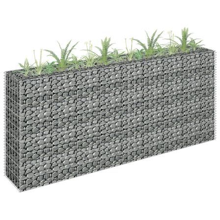 Jardinière à gabion Acier galvanisé 180x30x90 cm