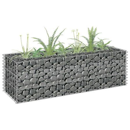 Jardinière à gabion Acier galvanisé 90x30x30 cm