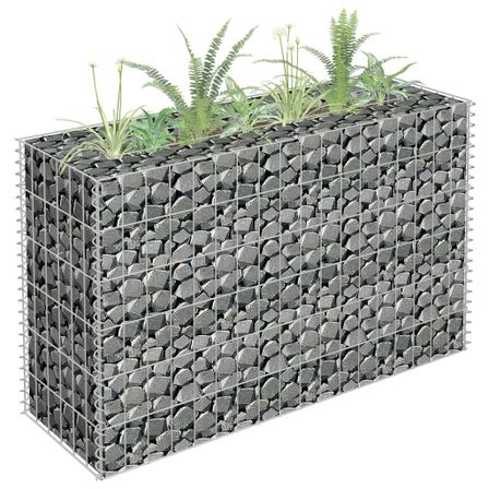 Jardinière à gabion Acier galvanisé 90x30x60 cm