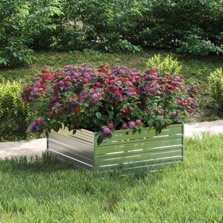 Jardinière 100x100x45 cm Acier galvanisé Argenté