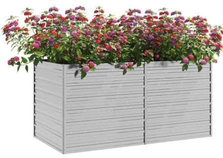 Jardinière 160x80x77 cm Acier galvanisé Argenté