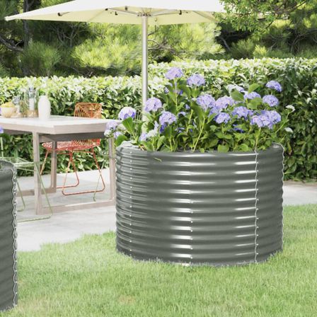 Jardinière Acier enduit de poudre 100x100x68cm gris
