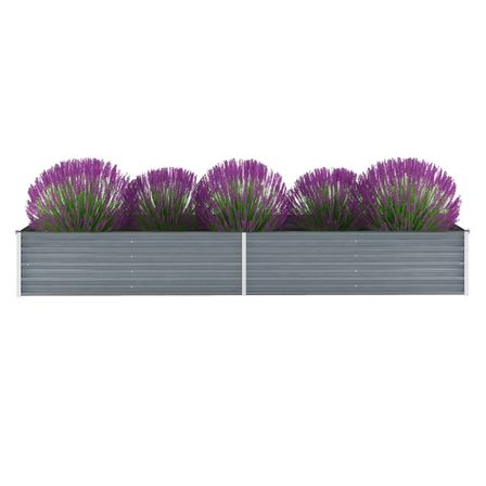 Jardinière Acier galvanisé 320x80x45 cm Gris