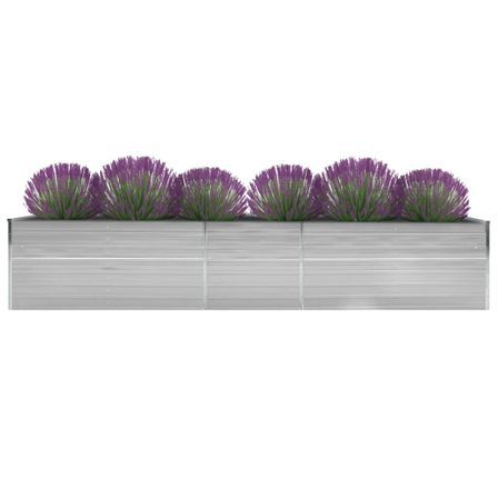 Jardinière Acier galvanisé 400x80x45 cm Gris