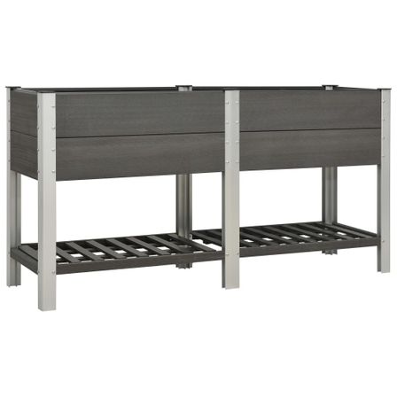 Jardinière avec étagère 175x50x90 cm WPC Gris