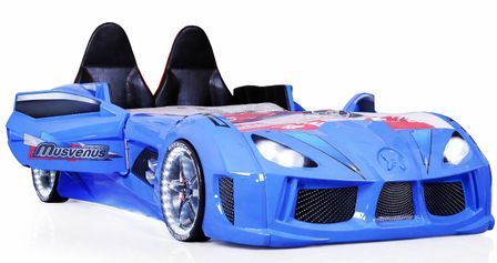 Lit voiture de sport COMPETITION à LED et effets sonores – 90 x 190 cm