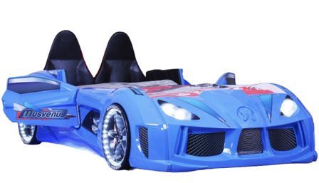 Lit voiture de sport COMPETITION à LED et effets sonores – 90 x 190 cm