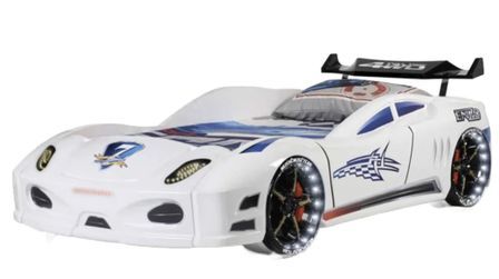 Lit voiture TURBO V7 à LED et bruitages – 90 x 190 cm