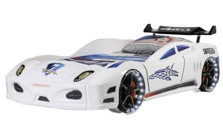 Lit voiture TURBO V7 à LED et bruitages – 90 x 190 cm