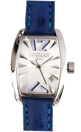 Locman Lady Tonneau - Ostrich Blue Leather Strap - Baby Blue Index 015700MWNSK9STS