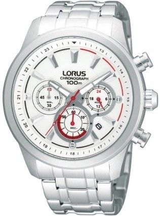 Lorus Sport - Chrono - Ss - Sub - Gent - White / Red - Bracelet RT361AX9