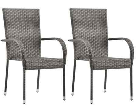 Lot de 2 chaises de jardin en résine tressée DAKER