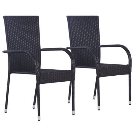 Lot de 2 chaises de jardin en résine tressée DAKER